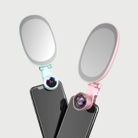 3 In 1 Phone Camera Wide Angle Lens + Phone LED Flash + Mobile Makeup Mirror F-528