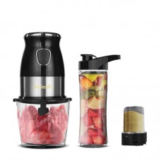 3-In-1 600ml Blender Mixer 25000rpm 900ml Electric Food Chopper 100ml Electric Coffee Grinder 500W 