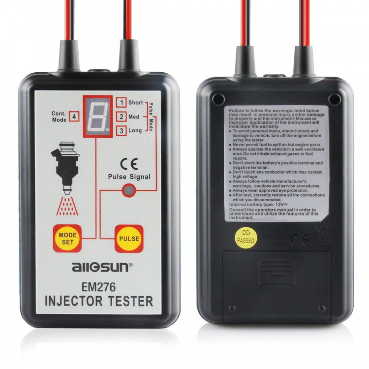 EM276 Fuel Injector Tester 4 Pulse Modes Powerful Fuel System Scanner
