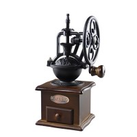 Manual Coffee Grinder with Drawer Ceramic Movement Retro Wooden Coffee Mill Coffee Bean Grinding