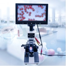 400X Blood Microscope Digital Microscope 5MP Pixel XSP116 + 9 Inch LCD Display + Aluminum Case           