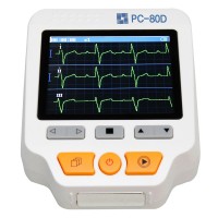 Easy ECG PC-80D Portable ECG Monitor Machine Three Channels w/ 3.5" TFT Color LCD Display