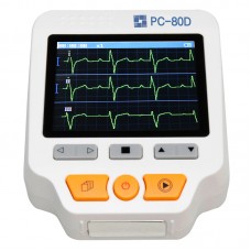 Easy ECG PC-80D Portable ECG Monitor Machine Three Channels w/ 3.5" TFT Color LCD Display