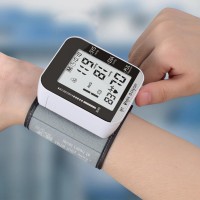 JZ-251A Wrist Electronic Blood Pressure Monitor Heart Rate Pulse w/ Speech Broadcast 2.8" Screen