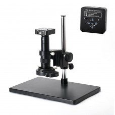 HY-1138A 21MP Industrial Microscope Camera 4K Video Record 1080P w/ 180X Lens HDMI/USB Output 60LEDs 