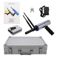 Long Range Gold Metal Detector Underground Metal Locator w/ 2 Antennas Aluminum Carry Case Silver