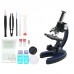 Datyson 100X 600X 1200X Children Microscope Metal Monocular Microscope for Kids w/Carry Box 