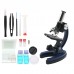 Datyson 100X 600X 1200X Children Microscope Metal Monocular Microscope for Kids w/Carry Box 