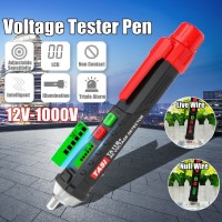 TA11B+ Non-Contact AC Voltage Detector 12-1000V Adjustable Sensitivity with Flashlight for L/N Wire  