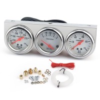 2" 52mm Triple Gauge Set Kit Oil Pressure Gauge Water Temperature Gauge  Voltage Meter LED Backlight 