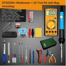 Electric Soldering Iron Kit w/ Soldering Iron Adjustable Temperature DT-9205A+ Multimeter Storage Bag