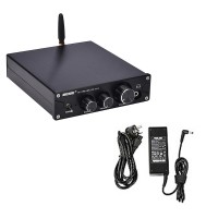 100W*2 Bluetooth HiFi Amplifier DAC Headphone Amplifier Amp BT5.0 PA-01 Black + Power Cord Adapter