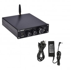 100W*2 Bluetooth HiFi Amplifier DAC Headphone Amplifier Amp BT5.0 PA-01 Black + Power Cord Adapter