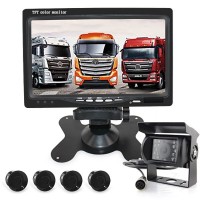Wired Backup Camera System IR Night Version with 7" Monitor & 4 Parking Sensors Audio Alarm