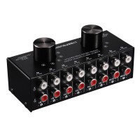 RCA Audio Selector Audio Input Signal Selector Switch Support 6 IN 2 OUT & 2 IN 6 OUT RCA Ports  