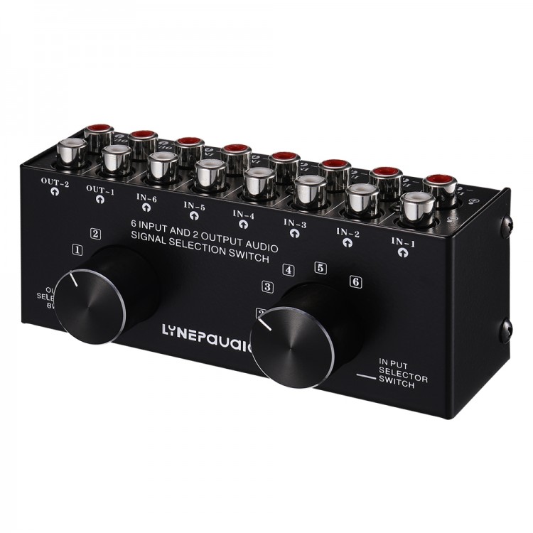 RCA Audio Selector Audio Input Signal Selector Switch Support 6 IN 2
