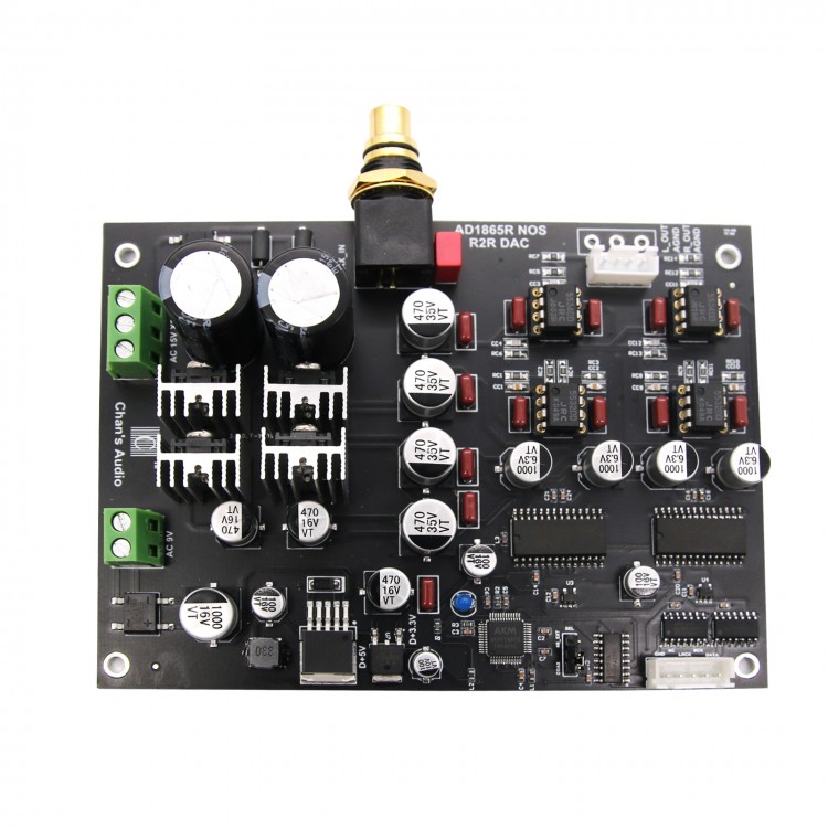 Dual AD1865R NOS R2R DAC Vinyl DAC Board SPDIF Coaxial I2S Input AK4118 Receiver Chip Free