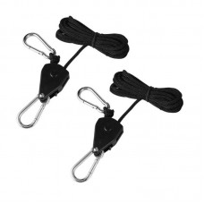 2PC 1/8'' Grow Light Hangers 68kg Heavy-duty Rope Ratchet For Carbon Filter Fan Reflectors