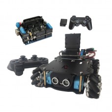 4WD Smart Car Chassis Mecanum Wheel Chassis Unfinished + Wireless Controller (No Ultrasonic Module)