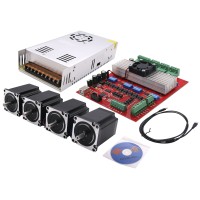 MACH3 CNC 4-Axis Kit (TB6560 Stepper Motor Controller + 4pcs Nema23 Stepper Motor 57 + Power Supply)