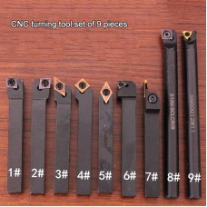 9pcs 12mm Turning Tool Lathe Turning Tool Set Turning Inserts with Holders For CNC Lathe Turning