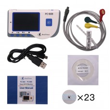 Handheld ECG Monitor Portable EKG Monitor Color Patient Monitor + Lead Cable & Electrode Pads PC-80B  