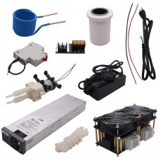 1800W ZVS Induction Heater Main Board+Coil+Crucible+Water Pump+Pump Power Supply+DC48V Power Supply