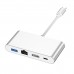 4-In-1 Type C to HDMI Converter Docking Station USB3.0 Gigabit Ethernet Port HDMI PD Charge HW-TC42