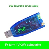 DC-DC Buck Boost Converter USB Adjustable Step Up Down Power Supply Module 5V to 1-24V (Green Light)