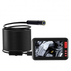 Industrial Endoscope Inspection Camera Waterproof 8MM Lens 1080P with 4.3" Display (5M Hard Wire) 