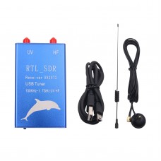 RTL SDR USB Receiver USB Tuner 100KHz-1.7GHz UHF VHF HF RTL2832U+R820T2 with Telescopic Antenna