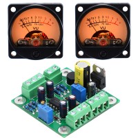 VU Level Audio Meter Driver Board + 2pcs VU Meter Backlight DB Sound Pressure Meter 9V-20V AC input