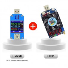 UM25C USB Voltage Current Tester USB2.0 Type-C Bluetooth Communication + HD35 USB Electronic Load