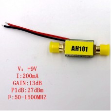 AH101 50-1500MHz Amplifier Module RF Amplifier Board Fixed Gain 14dB Single Power Supply 27dBm