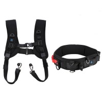 2-In-1 Camera Waist Belt + Double Shoulder Camera Strap Kits with Hook for SLR/DSLR Cameras PKT3060