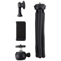 Small Flexible Octopus Tripod Camera Tripod with Ball Head + Phone Clamp + Base For GoPro PKT3041