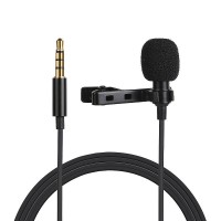 Clip On Lapel Microphone Clip 1.5M Wire with 3.5mm Connector For Livestream Recording PU424