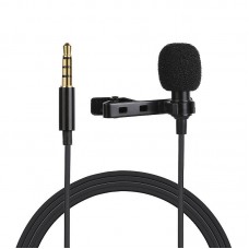 Clip On Lapel Microphone Clip 1.5M Wire with 3.5mm Connector For Livestream Recording PU424