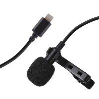 Lapel Microphone Clip Collar Microphone 1.5M with 8-Pin Connector For Livestream Recording PU426