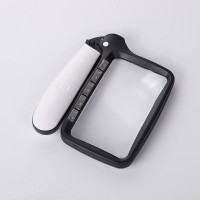 Handheld Magnifying Glass 2X HD Folding Magnifier Loupe with 5 LED Lights Acrylic Lens for Reading 