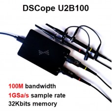 Portable Oscilloscope 2 Channel 100MHz 1GSa/s Sample Rate 32Kbits Memory USB2.0 DSCope U2B100