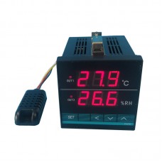 Digital Temperature Humidity Controller w/ 2M Sensor Probe High Precision Anti-Interference