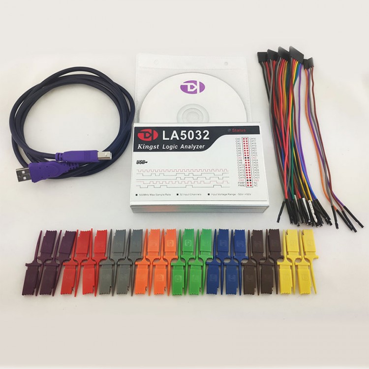 USB Logic Analyzer Portable Logic Analyzer Kit 32 Channels 500MHz