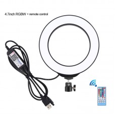 6.2" Ring Fill Light Dimmable LED Fill Light with Ball Head Remote Control For Video Live PU429B