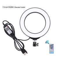 10.2" Ring Fill Light LED Fill Light Dimmable RGBW w/ Phone Clip Remote Control For Video Live PU430B 