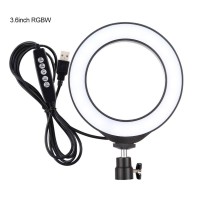 4.7" Ring Fill Light Dimmable LED Fill Light RGBW w/ Ball Head Mount For Video Live PU431B