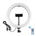 10.2" Ring Fill Light LED Fill Light w/ Remote Control Phone Clip Ball Head For Studio Video PU455B