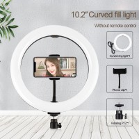 10.2" Ring Fill Light Selfie LED Ring Light Dimmable with Phone Clamp Three Color Temperature PU456B