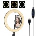 7.9" Selfie Ring Light Dimmable Ring Light LED Fill Light with Cellphone Clamp PTZ For Video PU459B  