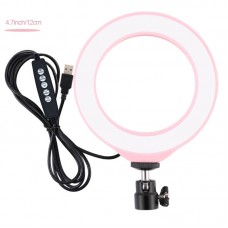 4.7" Dimmable Ring Light LED Ring Fill Light with Cold Shoe Tripod Ball Head For Photography PU431F